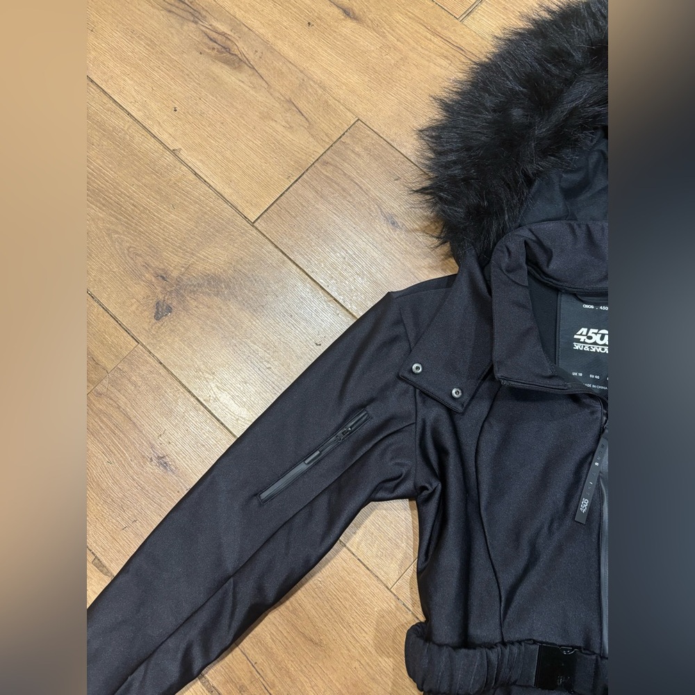 ASOS 4505 Ski & Snow Belted Slim Leg Fur Hood Ski Suit - Picture 5 of 13